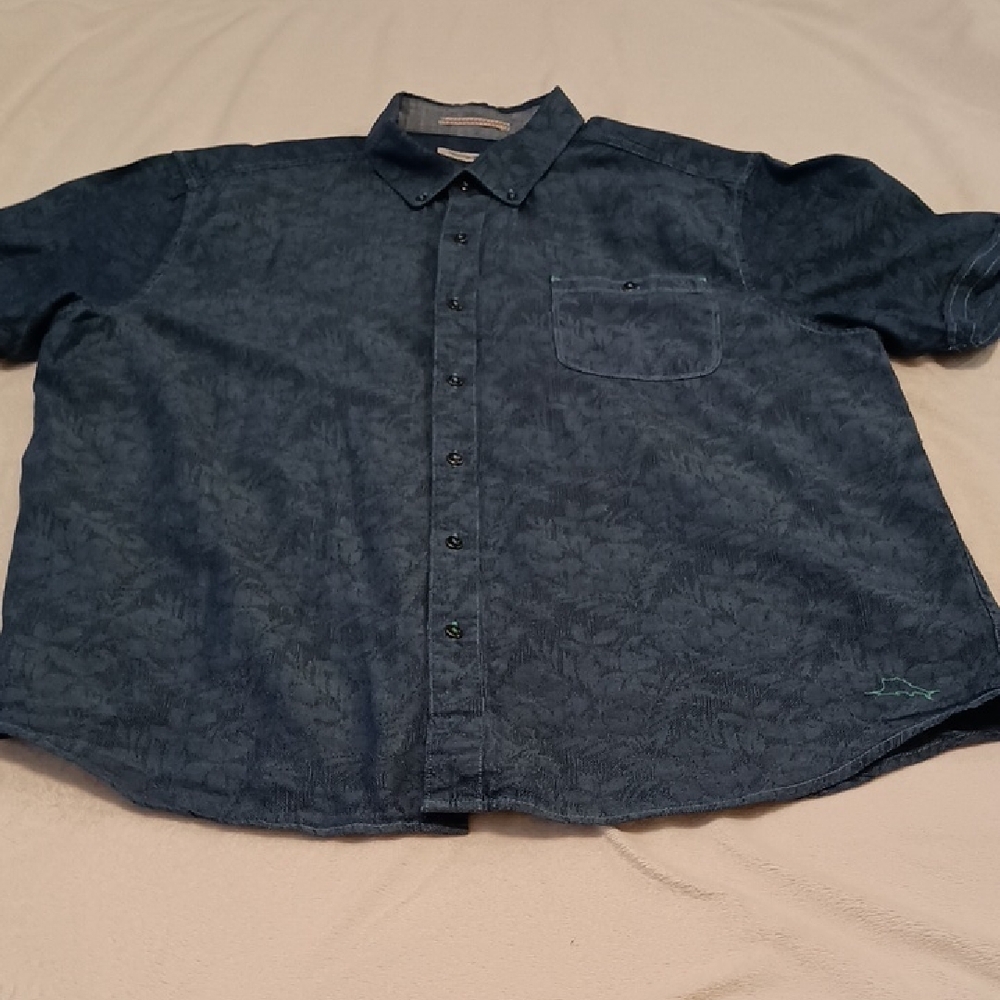 Tommy Bahama Men's S/S Moana Fronds Button-Down Hawaiian Shirt Size XL